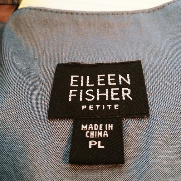 Eileen Fisher Slate Blue Silk Embellished Jacket - Picture 6 of 6